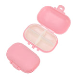 7PCS Medicine Case Portable Detachable Safe Mini 4 Compartments Medicine Organizer for Outdoor Travel Pink - Front View