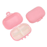 7PCS Medicine Case Portable Detachable Safe Mini 4 Compartments Medicine Organizer for Outdoor Travel Pink