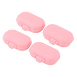 7PCS Medicine Case Portable Detachable Safe Mini 4 Compartments Medicine Organizer for Outdoor Travel Pink - Top-Down View