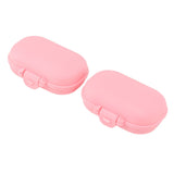 7PCS Medicine Case Portable Detachable Safe Mini 4 Compartments Medicine Organizer for Outdoor Travel Pink