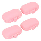 7PCS Medicine Case Portable Detachable Safe Mini 4 Compartments Medicine Organizer for Outdoor Travel Pink