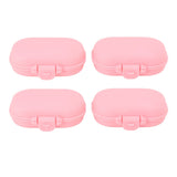 7PCS Medicine Case Portable Detachable Safe Mini 4 Compartments Medicine Organizer for Outdoor Travel Pink - Low Angle