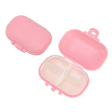 7PCS Medicine Case Portable Detachable Safe Mini 4 Compartments Medicine Organizer for Outdoor Travel Pink - Extra Image