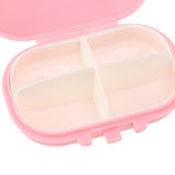 7PCS Medicine Case Portable Detachable Safe Mini 4 Compartments Medicine Organizer for Outdoor Travel Pink