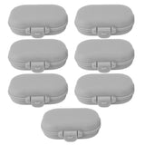 7PCS Medicine Case Portable Detachable Safe Mini 4 Compartments Medicine Organizer for Outdoor Travel Grey