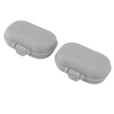 7PCS Medicine Case Portable Detachable Safe Mini 4 Compartments Medicine Organizer for Outdoor Travel Grey - Front View