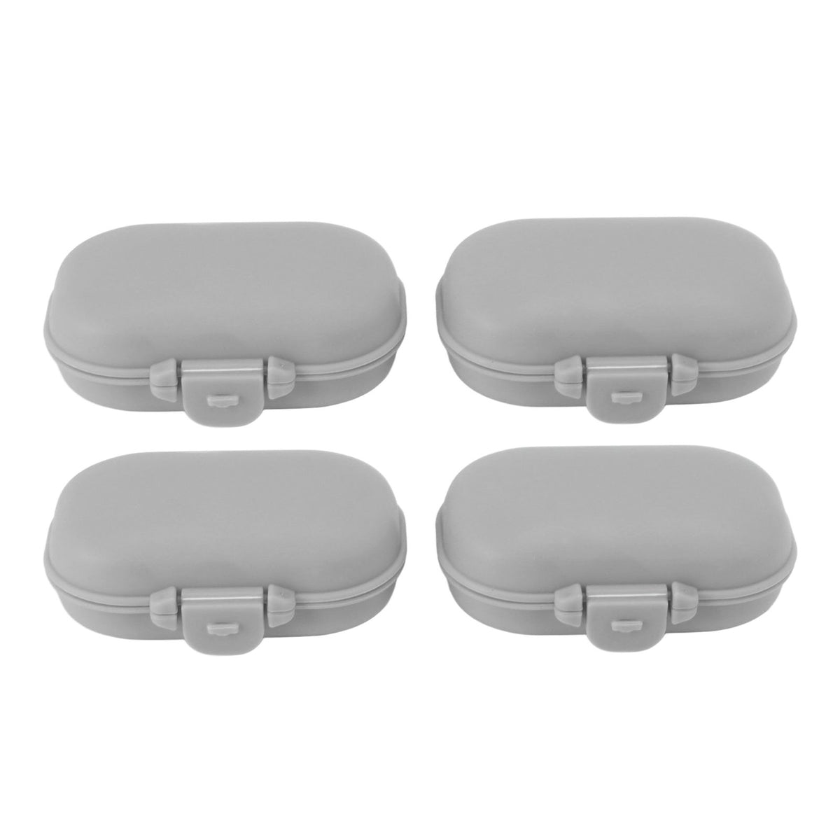 7PCS Medicine Case Portable Detachable Safe Mini 4 Compartments Medicine Organizer for Outdoor Travel Grey