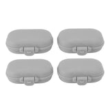 7PCS Medicine Case Portable Detachable Safe Mini 4 Compartments Medicine Organizer for Outdoor Travel Grey - Rear View