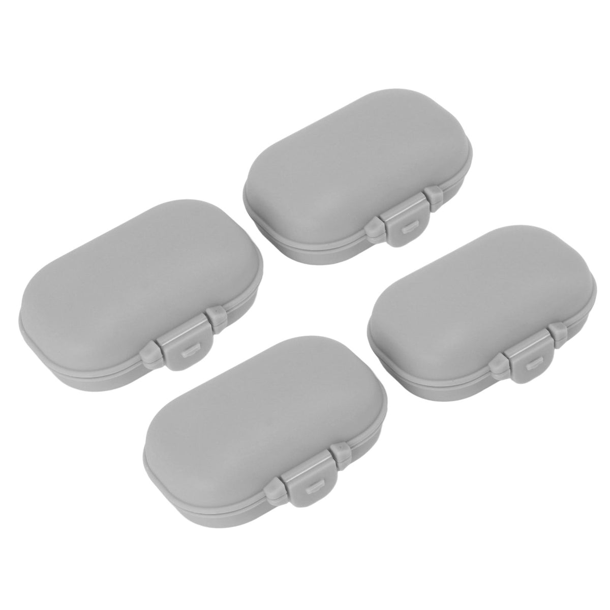 7PCS Medicine Case Portable Detachable Safe Mini 4 Compartments Medicine Organizer for Outdoor Travel Grey