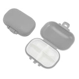 7PCS Medicine Case Portable Detachable Safe Mini 4 Compartments Medicine Organizer for Outdoor Travel Grey - Low Angle