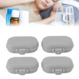 7PCS Medicine Case Portable Detachable Safe Mini 4 Compartments Medicine Organizer for Outdoor Travel Grey - Extra Image
