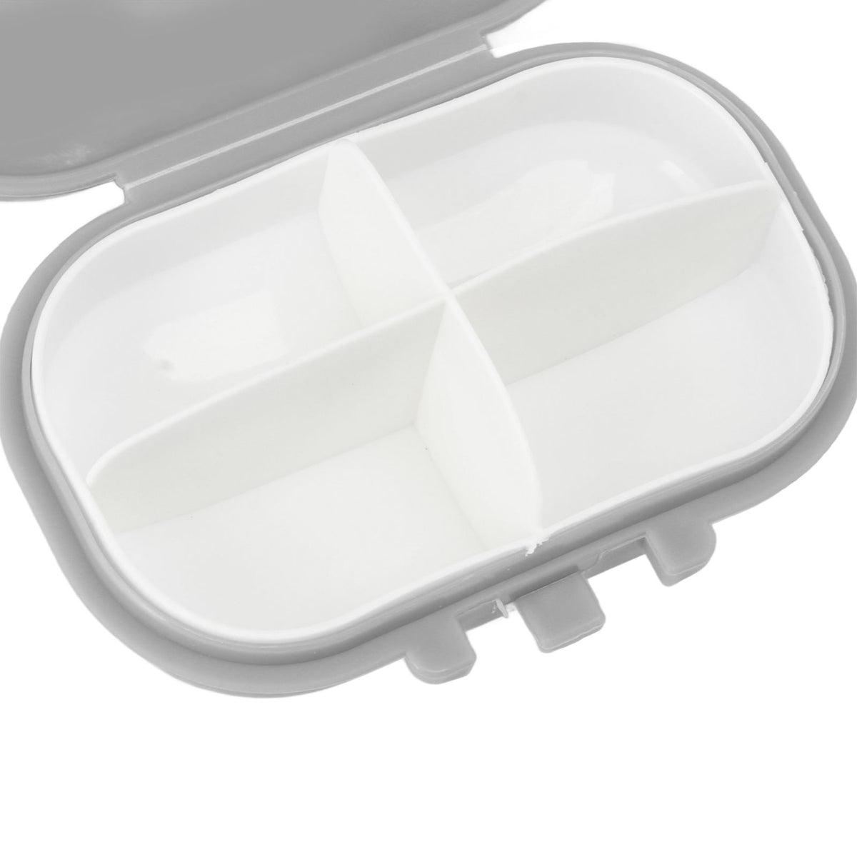 7PCS Medicine Case Portable Detachable Safe Mini 4 Compartments Medicine Organizer for Outdoor Travel Grey