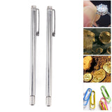 2PCS Telescopic Test Rod with Pen Clip Stainless Steel Detection Stick for Picking Metal Parts