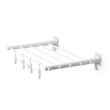 Wall Mounted Clothes Drying Rack Folding Telescopic Punch Free Plastic Laundry Rack for Indoor Balcony 530mm 4 Clips - Front View