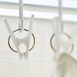 Wall Mounted Clothes Drying Rack Folding Telescopic Punch Free Plastic Laundry Rack for Indoor Balcony 530mm 4 Clips