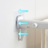 Wall Mounted Clothes Drying Rack Folding Telescopic Punch Free Plastic Laundry Rack for Indoor Balcony 530mm 4 Clips