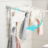 Wall Mounted Clothes Drying Rack Folding Telescopic Punch Free Plastic Laundry Rack for Indoor Balcony 530mm 4 Clips