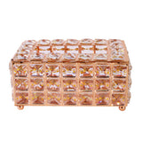 Tissue Dispenser Light Luxury Napkin Storage Box Metal Crystal Glass Tissue Holder for Home