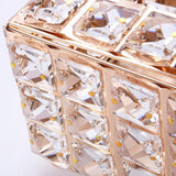 Tissue Dispenser Light Luxury Napkin Storage Box Metal Crystal Glass Tissue Holder for Home - Close-Up Angle