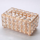 Tissue Dispenser Light Luxury Napkin Storage Box Metal Crystal Glass Tissue Holder for Home - Extra Image
