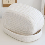 Tissue Box Cover Handmade Cotton Rope Napkin Tissue Holder Decorative Household Desktop Tissue Storage Box White