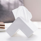Nordic Style Plastic Tissue Box Holder Personality Simplicity Tissue Storage Box for Restaurant Living Room Desktop White