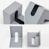 Nordic Style Plastic Tissue Box Holder Personality Simplicity Tissue Storage Box for Restaurant Living Room Desktop Gray - Front View