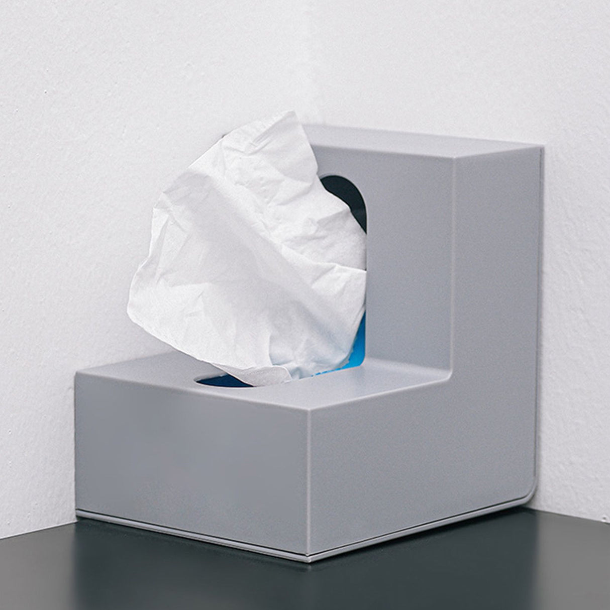 Nordic Style Plastic Tissue Box Holder Personality Simplicity Tissue Storage Box for Restaurant Living Room Desktop Gray