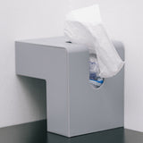 Nordic Style Plastic Tissue Box Holder Personality Simplicity Tissue Storage Box for Restaurant Living Room Desktop Gray - Close-Up Angle