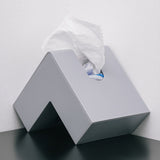 Nordic Style Plastic Tissue Box Holder Personality Simplicity Tissue Storage Box for Restaurant Living Room Desktop Gray - Low Angle