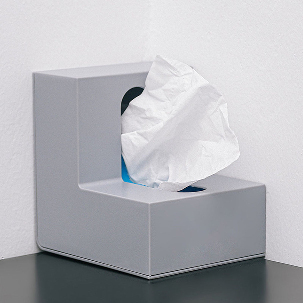 Nordic Style Plastic Tissue Box Holder Personality Simplicity Tissue Storage Box for Restaurant Living Room Desktop Gray