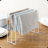 Kitchen Countertop Dishcloth Drying Rack Iron Dishcloth Towel Holder Free Standing Dish Rag Storage Hanger White - 45-Degree Angle