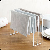 Kitchen Countertop Dishcloth Drying Rack Iron Dishcloth Towel Holder Free Standing Dish Rag Storage Hanger White