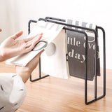 Kitchen Countertop Dishcloth Drying Rack Iron Dishcloth Towel Holder Free Standing Dish Rag Storage Hanger Black - Rear View