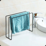 Kitchen Countertop Dishcloth Drying Rack Iron Dishcloth Towel Holder Free Standing Dish Rag Storage Hanger Black
