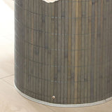 Foldable Laundry Basket Grocery Basket Bamboo Large Capacity Dirty Clothes Storage Bucket for Home 1.0 Grey Round