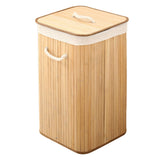 Foldable Laundry Basket Grocery Basket Bamboo Large Capacity Dirty Clothes Storage Bucket for Home 1.7 Original Color Square