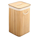Foldable Laundry Basket Grocery Basket Bamboo Large Capacity Dirty Clothes Storage Bucket for Home 1.7 Original Color Square