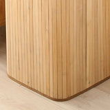 Foldable Laundry Basket Grocery Basket Bamboo Large Capacity Dirty Clothes Storage Bucket for Home 1.7 Original Color Square - Close-Up Angle