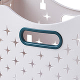 Collapsible Laundry Basket Portable Foldable Laundry Hamper Clothes Storage Organizer Basket for Home Hotel Sea Blue Single Basket - Low Angle