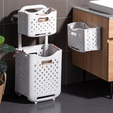 Collapsible Laundry Basket Portable Foldable Laundry Hamper Clothes Storage Organizer Basket for Home Hotel Sea Blue Single Basket