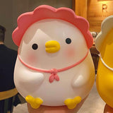 Kids Piggy Bank Cute Cartoon Money Coin Bank Anti Fall Vinyl Resin Money Bank for Boys Girls Pink Duck