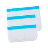 20PCS Reusable Ziplock Bags Translucent Scrub PEVA Food Storage Bags for Kitchen Fridge Organization