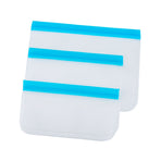 20PCS Reusable Ziplock Bags Translucent Scrub PEVA Food Storage Bags for Kitchen Fridge Organization