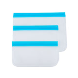 20PCS Reusable Ziplock Bags Translucent Scrub PEVA Food Storage Bags for Kitchen Fridge Organization