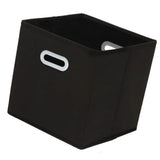 Fabric Cube Organizer Black Dual Handles Foldable Storage Bins Baskets for Home Bedroom Toy Clothing Organize - Side View