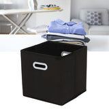Fabric Cube Organizer Black Dual Handles Foldable Storage Bins Baskets for Home Bedroom Toy Clothing Organize