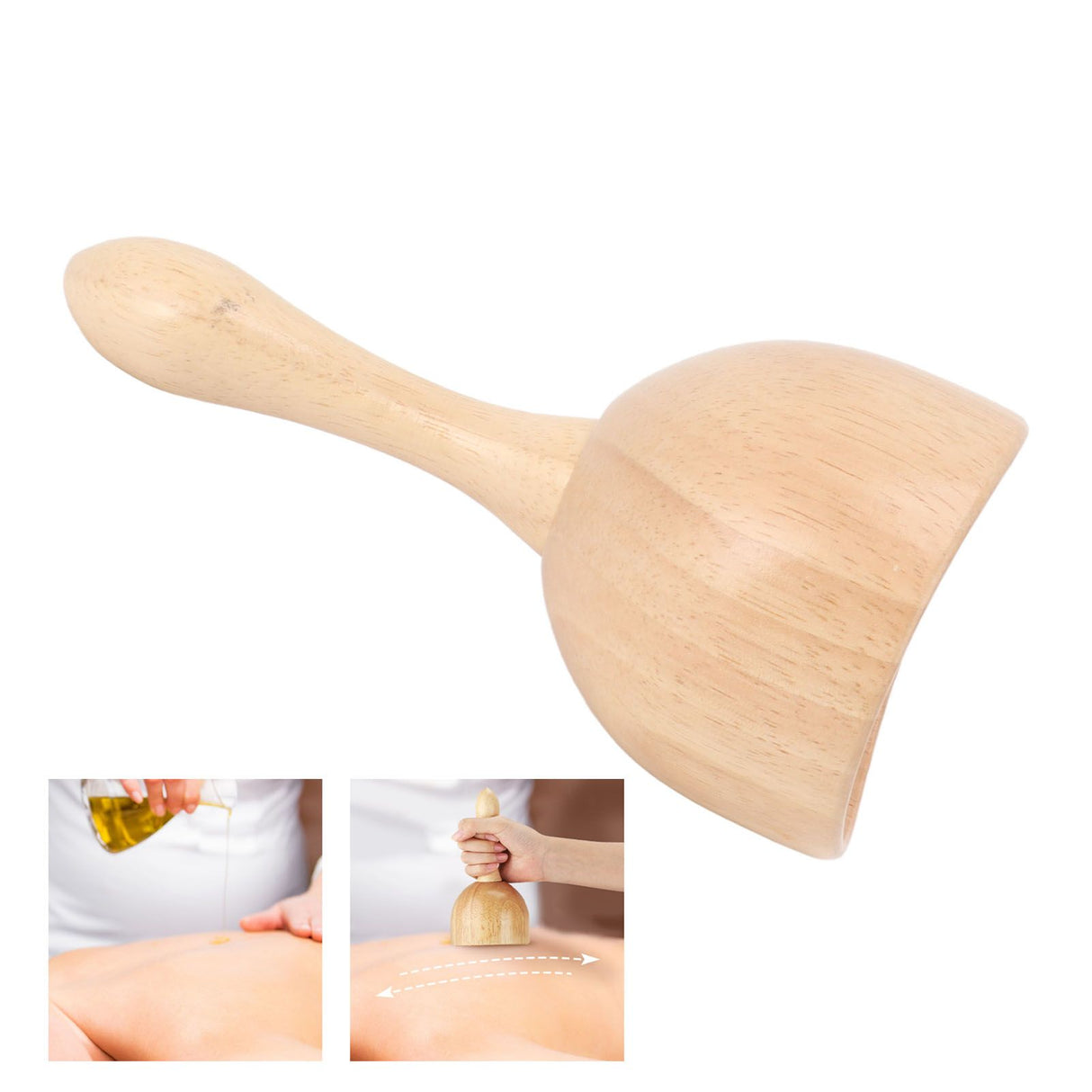 Hand Held Wood Swedish Cup Massager Therapy Tool Body Sculpting Muscle Massage Cup