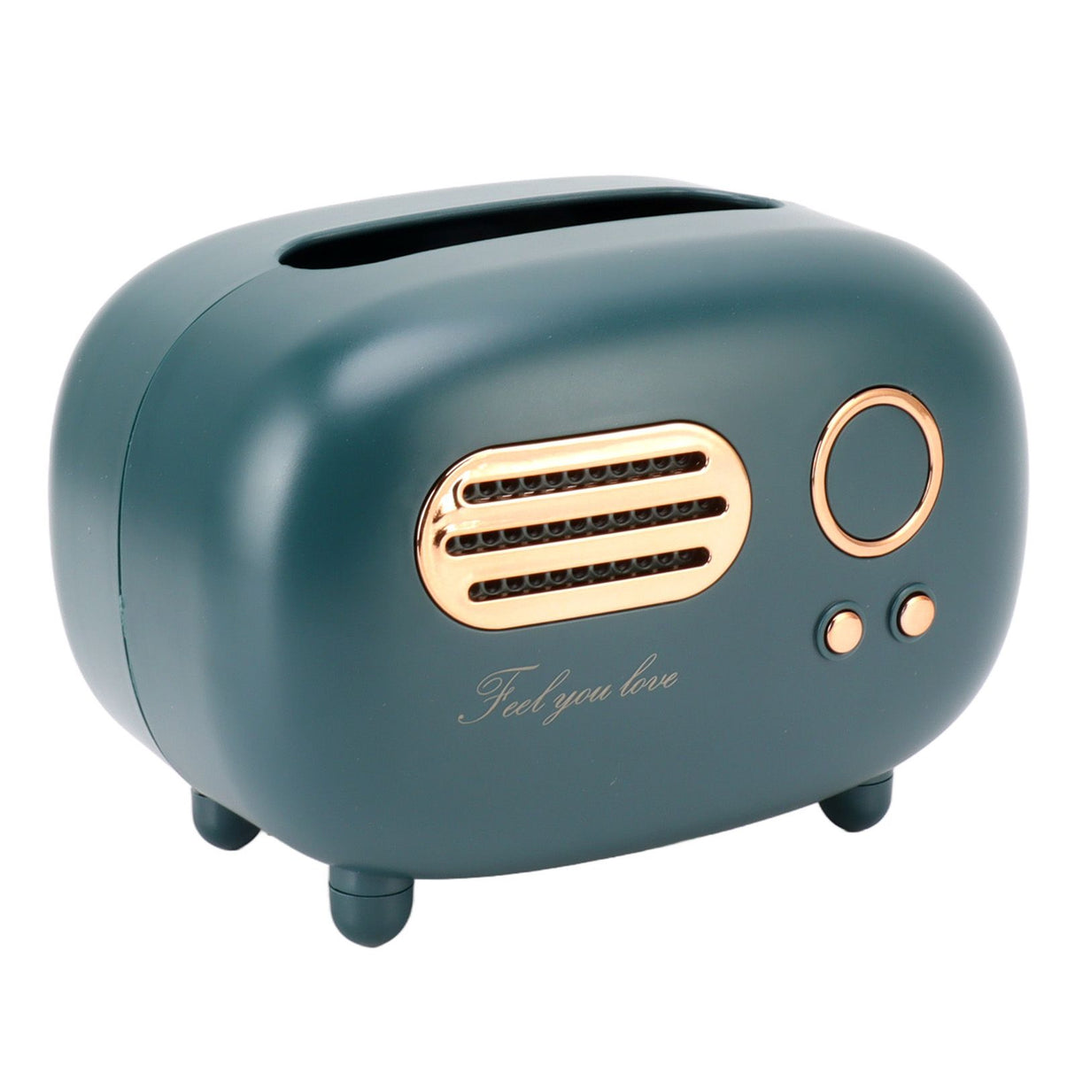 Retro Radio Shape Tissue Cover Box Vintage Radio Tissue Box for Bathroom Living Room Bedroom Nightstand Desk Table Green