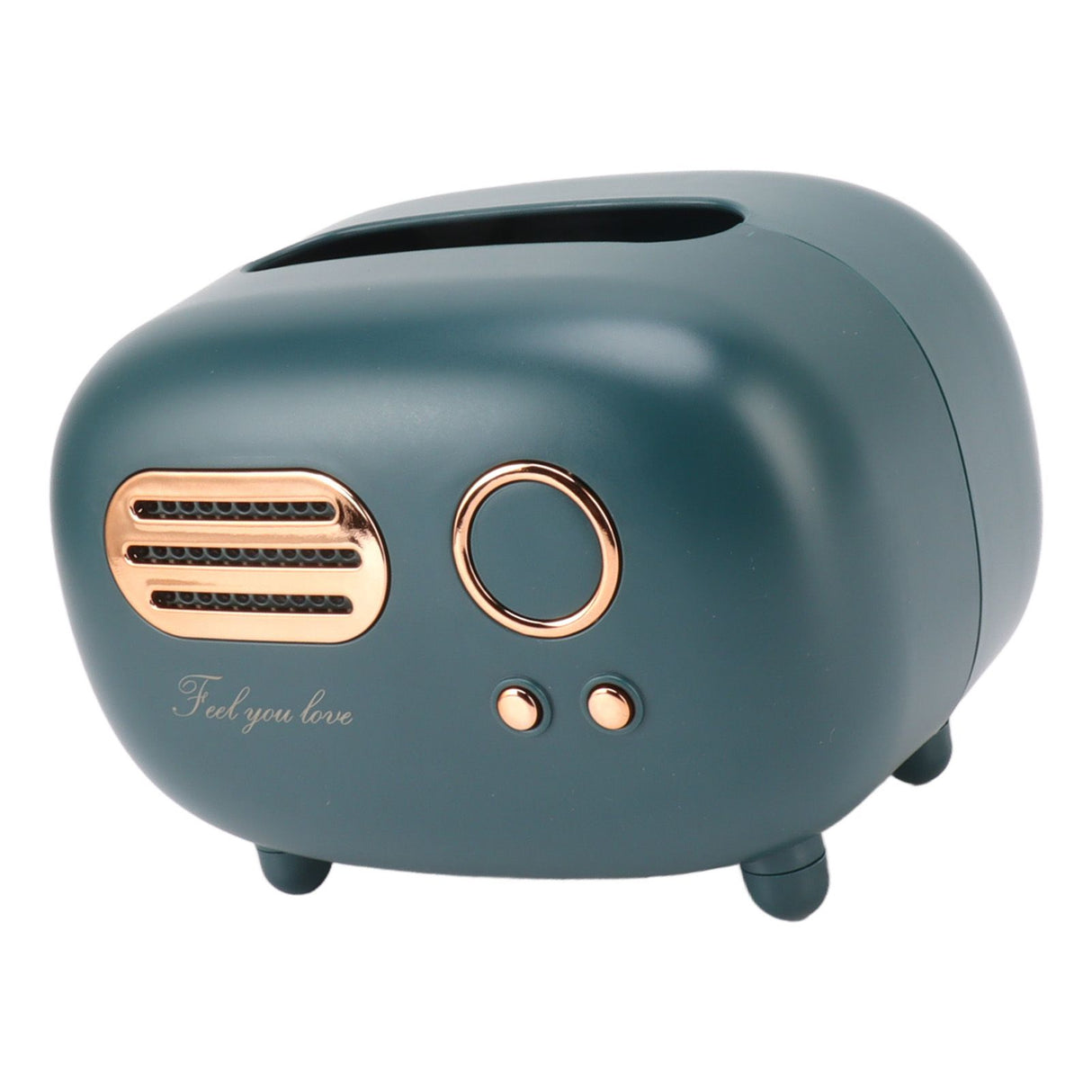 Retro Radio Shape Tissue Cover Box Vintage Radio Tissue Box for Bathroom Living Room Bedroom Nightstand Desk Table Green